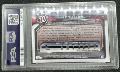 CARTER KIEBOOM 2018 Bowman Chrome Mega Box Mojo Refractor RC Graded PSA 9 Mint