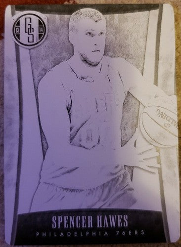 SPENCER HAWES 2013-14 Panini Gold Standard PRINTING PLATE SP 1/1 of Sixers 76ers
