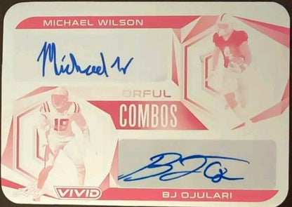 Michael WILSON B. J. OJULARI 2023 Leaf Vivid DUAL AUTO PRINTING PLATE SP #1/1 BJ