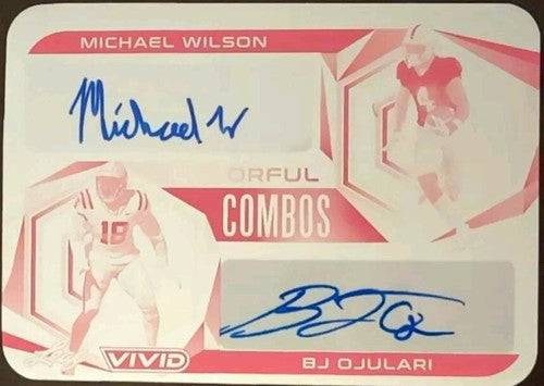 Michael WILSON B. J. OJULARI 2023 Leaf Vivid DUAL AUTO PRINTING PLATE SP #1/1 BJ