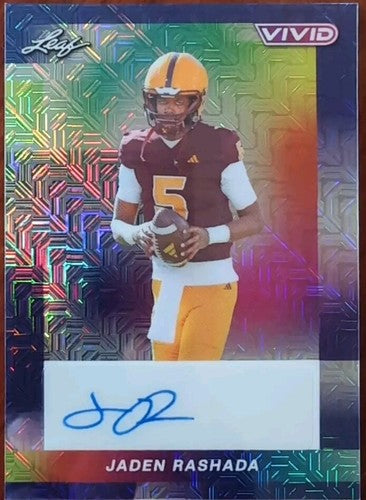 JADEN RASHADA 2024 Leaf Vivid AUTO Navy Blue Mojo SP #5/7 Jersey # ASU Georgia