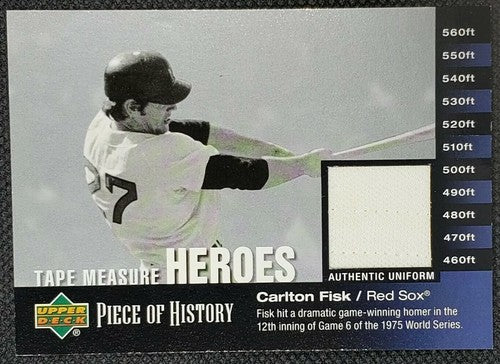 CARLTON FISK 2002 Upper Deck Piece Of History GAME WORN USED JERSEY Relic SP Sox