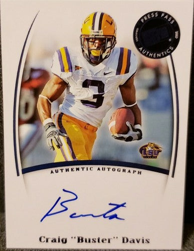 CRAIG "BUSTER" DAVIS 2007 Press Pass Legends RC NICKNAME INSCRIPTION AUTO SP LSU