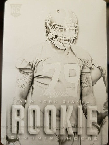 DAMONTRE MOORE 2013 Panini Prestige Rookie PRINTING PLATE SP #1/1 of 1 NY Giants