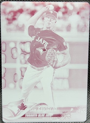 SAM GAVIGLIO 2018 Topps Updates PRINTING PLATE SP #1/1 Blue Jays Dodgers One of