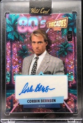 CORBIN BERNSEN 2024 Wild Card Decades Preview 80's AUTO Pink SP 1/1 LA Law Psych