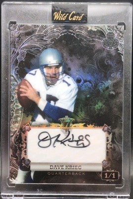 DAVE KRIEG 2024 Wild Card 7 Studs Combo Flourish AUTO Black Clubs #1/1 Seahawks