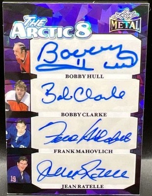 Bobby HULL CLARKE ULLMAN SHUTT DIONNE RATELLE 2025 Leaf Metal Legends 8 AUTO 1/1