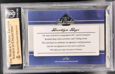 BOOTS POFFENBERGER 2011 Leaf Ink Brooklyn Boys CUT AUTO Beckett BGS #1/1 Dodgers