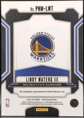 LINDY WATERS III 2024-25 Panini Prizm Penmanship AUTO Warriors Thunder Pistons