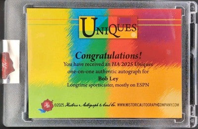 BOB LEY 2025 Historic HA Uniques RED INK CUT AUTO #1/1 ESPN FIFA World Cup UEFA