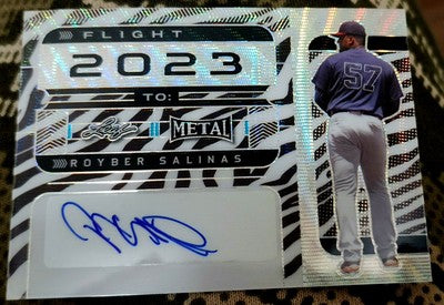 ROYBER SALINAS 2022 Leaf Metal Flight 2023 To AUTO PROOF 1/1 Athletics Braves As