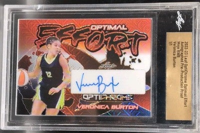 VERONICA BURTON 2022-23 Leaf OptiChrome RC AUTO PROOF #1/1 WNBA Wings Valkyries