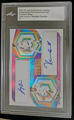 Jake LaRAVIA Kennedy CHANDLER 2022-23 Leaf Vivid DUAL AUTO PROOF #1/1 Grizzlies
