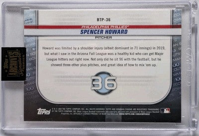 SPENCER HOWARD 2022 Topps Archives Signature Series 2020 Bowman Chrome AUTO #1/1