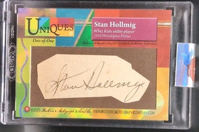 Stan HOLLMIG / LOPATA 2025 Historic Uniques DUAL CUT AUTO 1/1 Phillies Whiz Kids