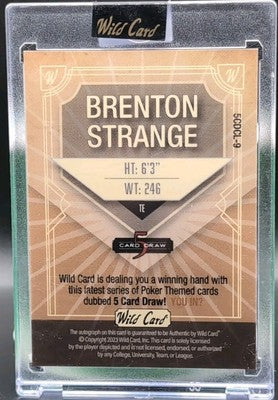 BRENTON STRANGE 2023 Wild 5 Card Draw RC AUTO Acidwash Sparkles SP #1/1 Jaguars