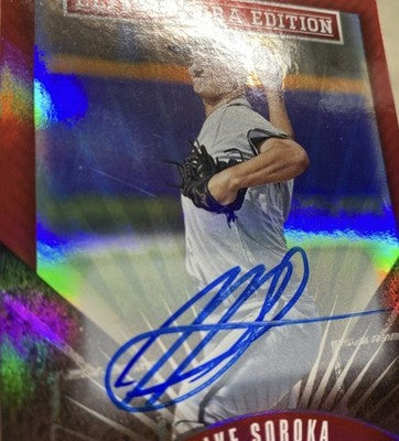 MIKE SOROKA 2015 Panini Elite Extra Edition Prospect AUTO Rainbow Foil SP Braves