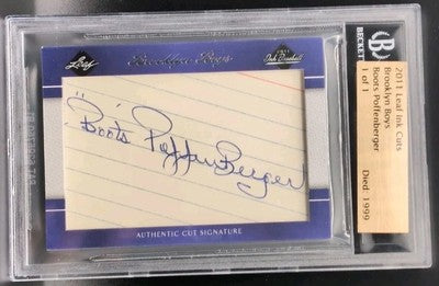 BOOTS POFFENBERGER 2011 Leaf Ink Brooklyn Boys CUT AUTO Beckett BGS #1/1 Dodgers