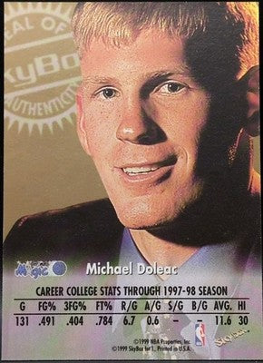 MICHAEL DOLEAC 1998-99 SkyBox Premium Autographics Black Ink RC AUTO Magic Heat
