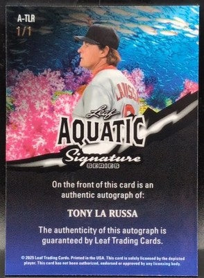 TONY LA RUSSA 2025 Leaf Signature Series AUTO Coral #1/1 Cardinals A's White Sox