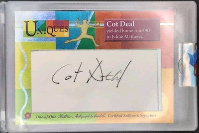COT DEAL 2025 Historic Uniques CUT AUTO #1/1 Cardinals Red Sox Eddie Mathews HR