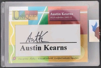 AUSTIN KEARNS 2025 Historic Uniques CUT AUTO #1/1 Reds Nationals Marlins Yankees