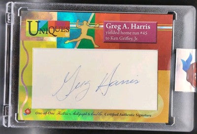 GREG A. HARRIS 2025 Historic HA Uniques CUT AUTO #1/1 Red Sox Ken Griffey Jr. HR
