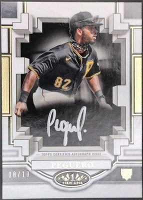 LIOVER PEGUERO 2023 Topps Tier One Break Out RC SILVER INK AUTO SP #8/10 Pirates