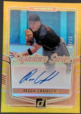 REGGIE CRAWFORD 2024 Panini Donruss Signature Series RC AUTO GOLD SP #/10 Giants
