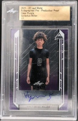 VYCTORIUS MILLER 2021-22 Leaf Metal AUTO PROOF Clear #1/1 Cowboys Silkk Master P