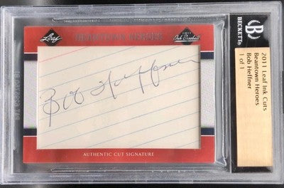 BOB HEFFNER 2011 Leaf Ink Beantown Heroes CUT AUTO Beckett BGS SP 1/1 of Red Sox