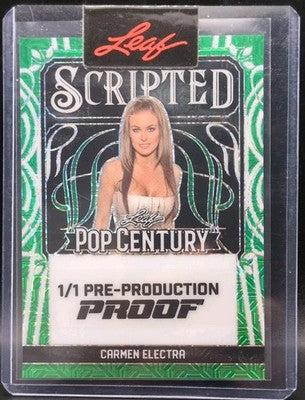 CARMEN ELECTRA 2024 Leaf Pop Century Scripted PROOF Green #1/1 Scary Movie Model