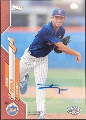 JOSH WOLF 2020 Topps Pro Debut RC AUTO Red SP #06/10 GCL Mets Guardians Giants