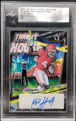 MARIO WILLIAMS 2022 Leaf Valiant Take It To The House AUTO PROOF 1/1 Rams Tulane