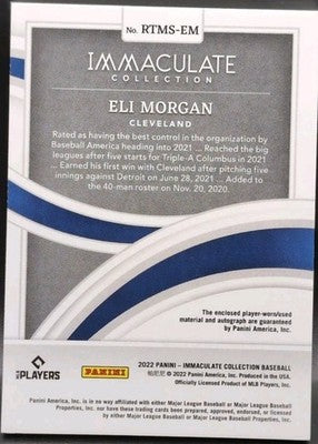 ELI MORGAN 2022 Panini Immaculate AUTO TRIPLE Jersey LAUNDRY TAG PATCH #/10 Cubs