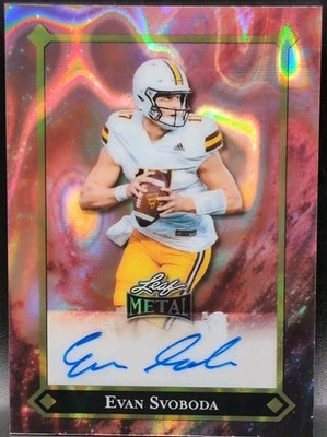 EVAN SVOBODA 2025 Leaf Metal 1992 LGR AUTO Galaxy Lava SP 1/1 of Wyoming Cowboys