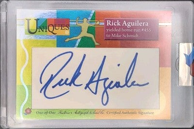 RICK AGUILERA 2025 Historic HA Uniques CUT AUTO #1/1 Mets Twins Mike Schmidt HR