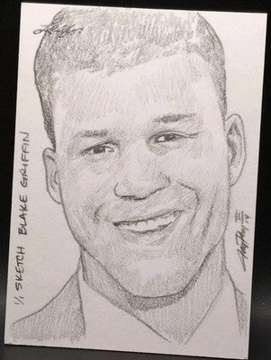 BLAKE GRIFFIN 2014 Leaf Best of Basketball JAY PANGAN AUTO SKETCH #1/1 Clippers