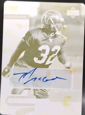 T.A. McLENDON 2005 Upper Deck NFL Foundations RC AUTO PRINTING PLATE 1/1 Falcons