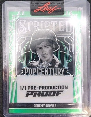 JEREMY DAVIES 2024 Leaf Pop Century Scripted PROOF Green 1/1 Saving Private Ryan