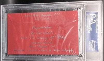 BILLY JOHNSON 2010 H.A In Memory Of Jumbo CUT AUTO SP #1/1 Yankees Cardinals PSA