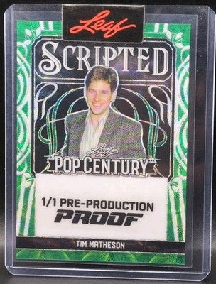 TIM MATHESON 2024 Leaf Pop Century Scripted PROOF Green Scope #1/1 Animal House