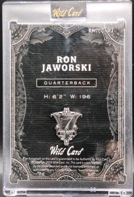 RON JAWS JAWORSKI 2024 Wild 7 Card Studs Hearts AUTO SP 1/1 Eagles Rams Dolphins