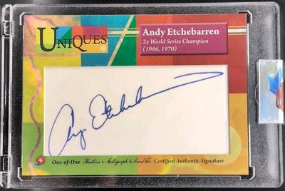ANDY ETCHEBARREN 2025 Historic Uniques CUT AUTO #1/1 Orioles Angels World Series