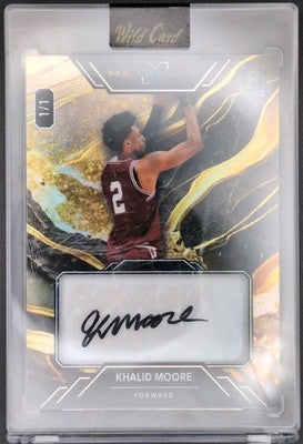 KHALID MOORE 2023 / 2024 Wild Card Metallix AUTO Marble Gold #1/1 Knicks Fordham