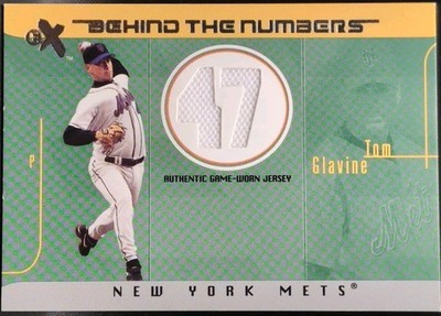 TOM GLAVINE 2003 Fleer EX Behind The Numbers GAME-USED JERSEY Relic SP /199 Mets