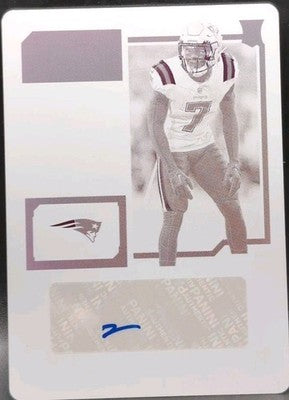 ISAIAH BOLDEN 2023 Panini Contenders RC Ticket AUTO PRINTING PLATE #1/1 Patriots