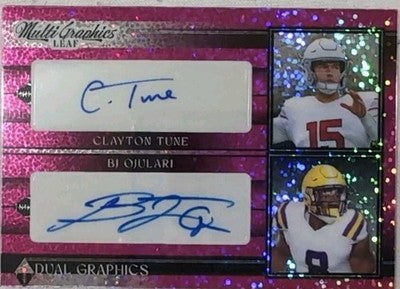 Clayton TUNE BJ OJULARI 2023 Leaf Eclectic MultiGraphics DUAL AUTO #/7 Cardinals