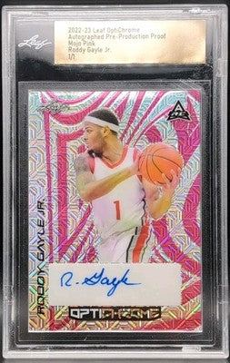RODDY GAYLE JR 2022-23 Leaf OptiChrome AUTO PROOF Pink #1/1 Ohio State Michigan